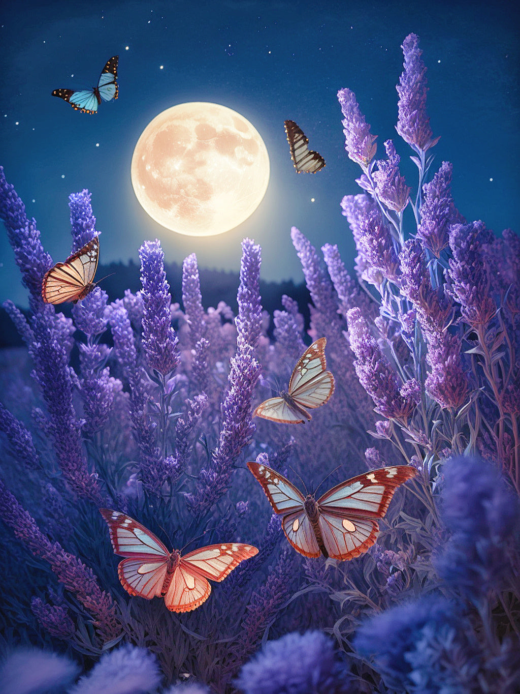 Full Round/Square Diamond Painting Kits |  Butterfly In The Moonlight