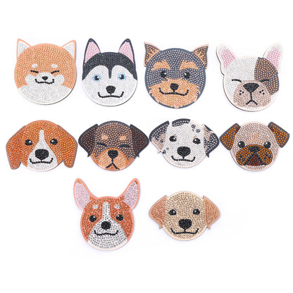 10 pcs set DIY Special Shaped Diamond Painting Coaster | Dogs