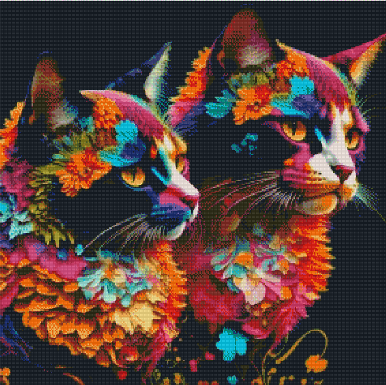 Full Round/Square Diamond Painting Kits | colorful cats