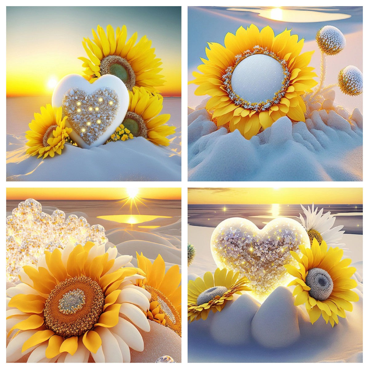 Full Round/Square Diamond Painting Kits | Sunflower Heart