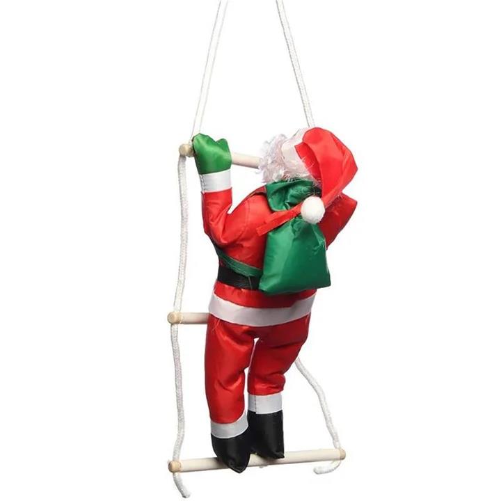 DIY Ornaments Decoration Christmas Santa Claus Climbing On Rope