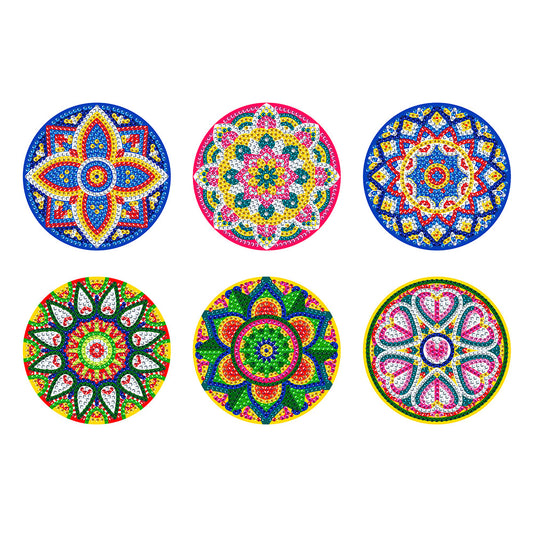 6pcs | Diamond Painting Coasters | Mandala