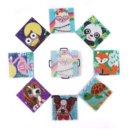 8 pcs set DIY Special Shaped Diamond Painting Coaster | Animals