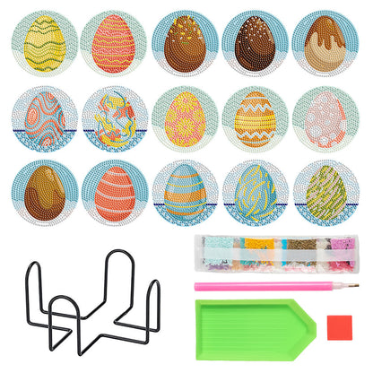 15 pcs set DIY Special Shaped Diamond Painting Coaster | Egg