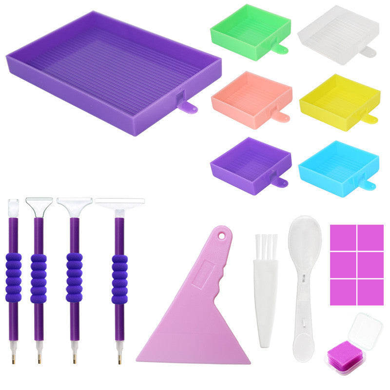 DIY Multifunctional Diamond Painting Drill Tray Tool Set（Mixed Color）