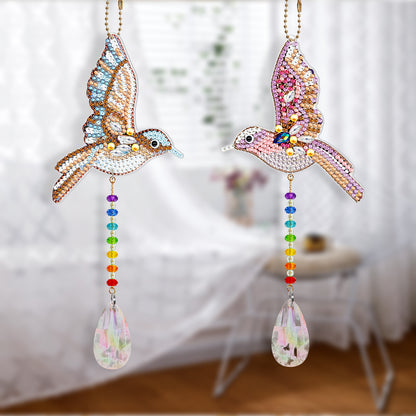 Diamond Painting Prisms Hanging Rainbow | Bird | Double Faced Diamonds 2pcs