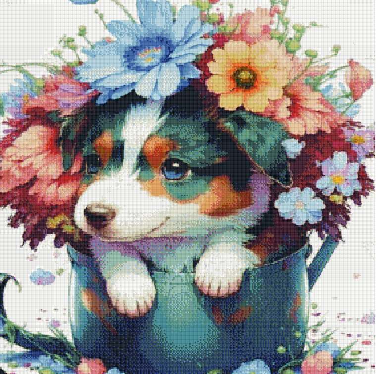 Full Round/Square Diamond Painting Kits | Flower and Dog Collection