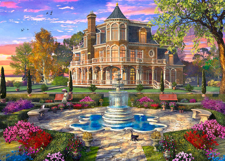 Full Round/Square Diamond Painting Kits | Victorian Mansion Grounds