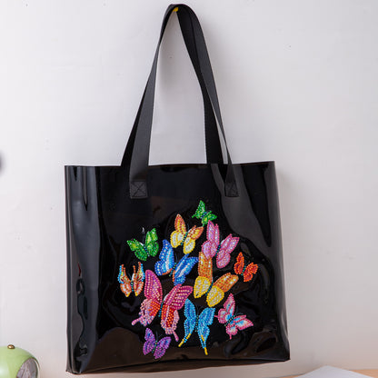 DIY Diamond Painting | Stick Diamond Butterfly | Transparent Jelly Shopping Bag